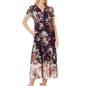 Johnny Was ELSA TIERED HENLEY KNIT DRESS